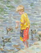 Sheila TIFFIN (1952) Feeding The Ducks