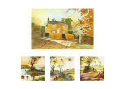 Colin BEATS (Royal Doulton Decorator, 1944-1992) Three hand-painted ceramic tiles
