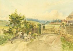 John Gutteridge SYKES (1866-1941) Farm View with Cattle