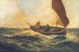 Follower of Charles Napier HEMY Fisherman in a Sailboat