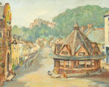Edna D. BRIDGE (1900-1982) Dunster Castle & Yarn Market