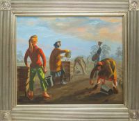 Attributed to Michael RANDALL (1947-2000) Potato Pickers