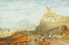 Attributed to Henry GASTINEAU (1791-1876) Castell Dinas Brân