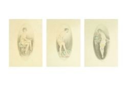 Manner of Louis ICART Three French Boudoir Views