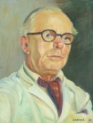 Edna D. BRIDGE (1900-1982) Spectacled Gentleman with Red Tie