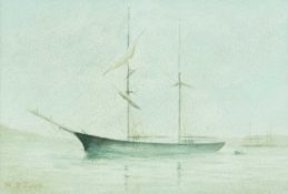 Manner of Henry Scott TUKE Sailboat in Calm Seas