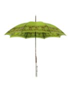 A Burmese silver-handled bamboo parasol.
