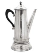 A Harrod's silver-plated 'Cavalier' large coffee pot on burner stand.