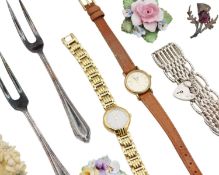 A collection of jewellery including a Longines lady's quartz watch and a Citizen quartz watch.