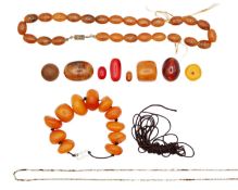 An assortment of loose beads.