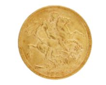 A Victoria 1888 Jubilee head full sovereign gold coin.