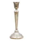 A modern silver-filled candlestick.