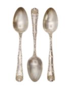 TIFFANY & CO - a sterling silver set of three table spoons.