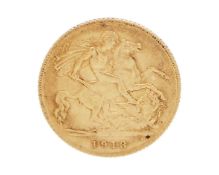 A George V 1913 half sovereign gold coin.