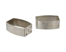 A pair of modern silver napkin rings.