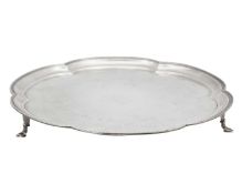 A George VI silver lobed salver by Stower & Wragg Ltd.