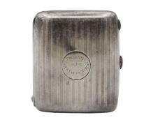 A George V silver engine turned cigarette case by Elkington & Co Ltd.