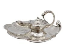 A rare and unusual Victorian silver standish by James Charles Edington.