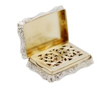 An early Victorian silver vinaigrette by Edward Smith.