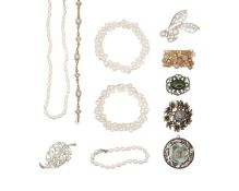 An assortment of costume jewellery items.