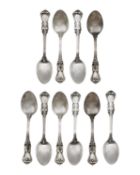An American silver set of ten teaspoons by Reed & Barton.