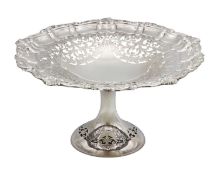 A Victorian silver pedestal comport by Charles Horner.