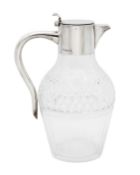 A George V silver-mounted cut glass claret jug by J Sherwood & Sons.