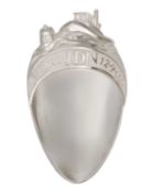 A modern Britannia Standard silver caddy spoon dedicated to Capt. John D.Norrie, by Softley & Page.