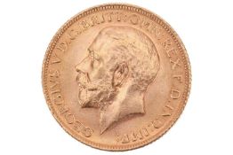 A George V full sovereign, dated 1913, obverse bare head.