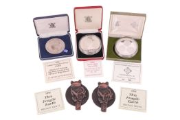 A 1992 Millenium of Office of High Sheriif silver medal, a 1990 Pitcairn Islands bicentenary of the 