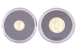 A 1993 Gibralter 40th Anniversary Queen Elizabeth II coin, 1 gram (24 carat), with certificate, toge