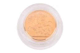 1980 Proof Sovereign, 22ct gold, diameter 22.05 mm, 7.98 grams, encapsulated to fitted box.