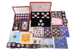 A large quantity of silver coins; including silver proof 50p, 20p, 10p, 5p and £5, together with a s