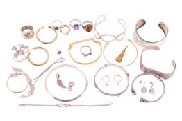 A large quantity of jewellery; to include a Monica Vinader gold-plated silver bangle and a tiger's e