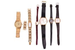 A group of watches; comprising a Longines gentleman’s gilt wristwatch, an Omega De Ville lady’s gilt
