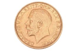 A George V full sovereign, dated 1913, obverse bare head.