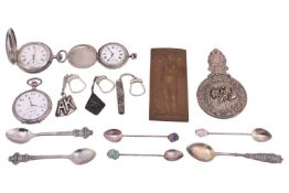 An early 20th Century Omega open-faced pocket watch, with white enamel dial, black Arabic numerals w