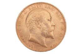 An Edward VII full sovereign, dated 1910.