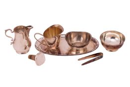 A small collection of miscellaneous silver-plated items by WMF; to include a small tray, two creamer