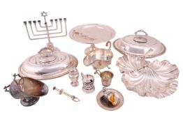 A quantity of silver-plated items; including a graduated pair of oval entrée dishes; an hors d'oeuvr