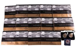 A large quantity of London Mint Office issue commemorative gold plated coins, most with certificates