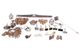 A small group of white metal jewellery circa 1960s; to include a pair of Ibe Dahlquist for Georg Jen