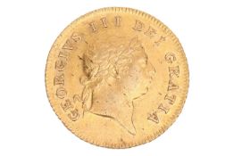 A George III half-guinea, 1808, obverse with the seventh laureate head of King George III head facin