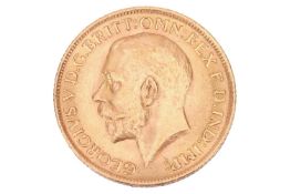 A George V full sovereign, dated 1915, obverse bare head.