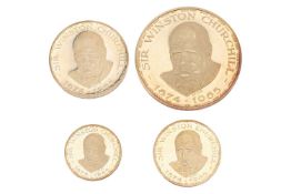 A set of four 1965 Churchill 'Victory' 18ct gold medallions, by Metalimport Ltd., in various sizes a