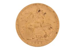 A 1902 Edward VII Perth mint full sovereign, bare head to the right.