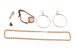 A group lot of jewellery; to include a rope twist necklace marked 