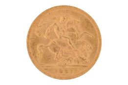 A 1931 George V South Africa mint full sovereign, bare head to the left.
