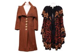 A Bill Gibb/Kaffe Fassett knitted wool cape jacket, from the 'Byzantine' collection, A/W 1976-77, wi