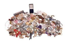 A large collection of costume jewellery; to include a pair of Givenchy clip earrings, a pair of Chri
